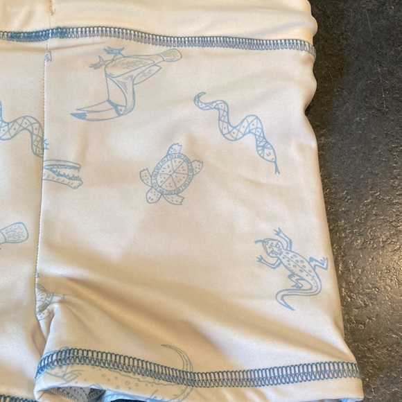Boys Dotdotsmile cream blue alligator snake toucan swim shorts size 7 - NWT - Picture 9 of 11